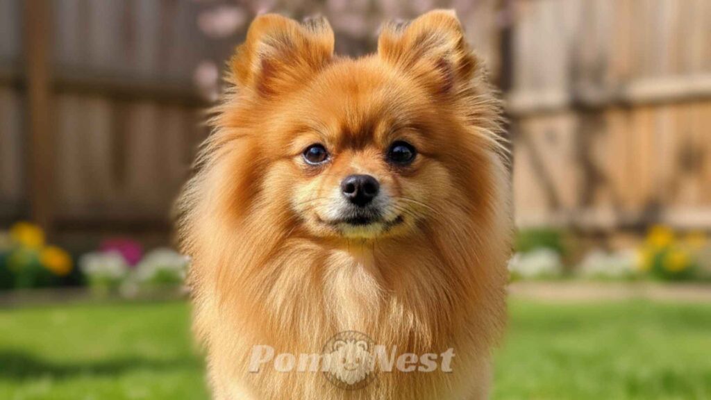 lion cut on a pomeranian