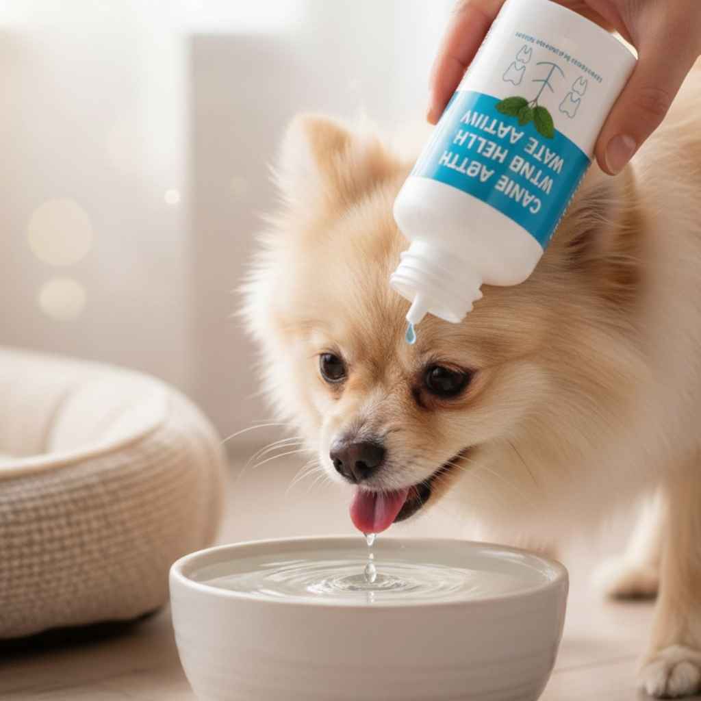 Pomeranian dental health water additives.