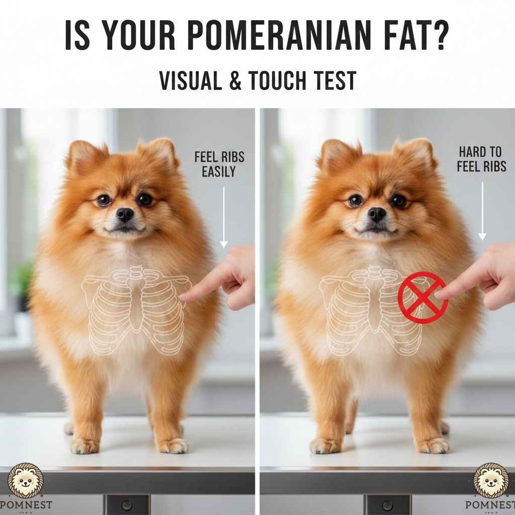 Overweight Pomeranian: Visual & Touch Test